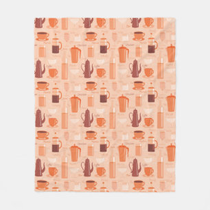 Pattern with drinks and text fleece blanket