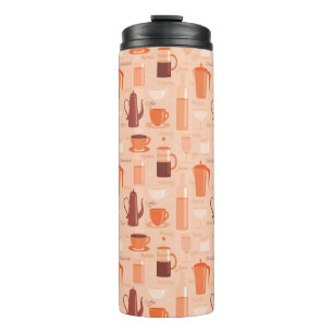 Pattern with drinks and text thermal tumbler