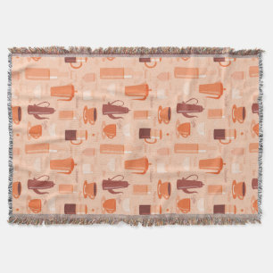 Pattern with drinks and text throw blanket