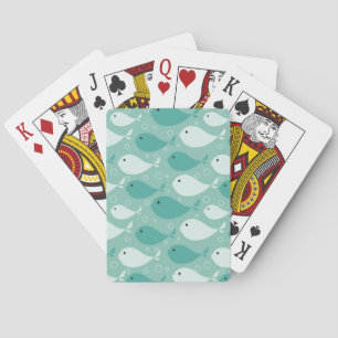 pattern with fish 2 playing cards