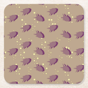 pattern with fish 2 square paper coaster