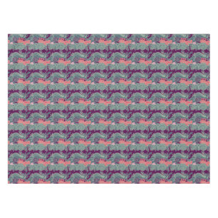 Pattern With Fish And Purple Wave Tablecloth