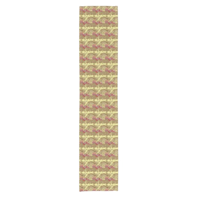 Pattern With Fish And Wave Short Table Runner (Front)