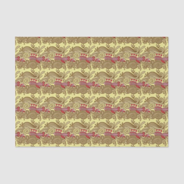 Pattern With Fish And Wave Tissue Paper (Front)