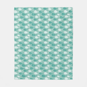 pattern with fish fleece blanket