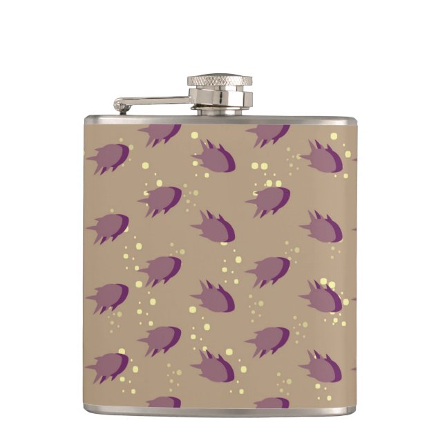 pattern with fish hip flask (Front)