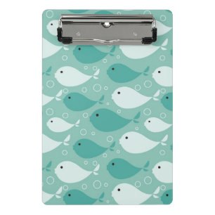 pattern with fish mini clipboard