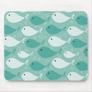 pattern with fish mouse mat