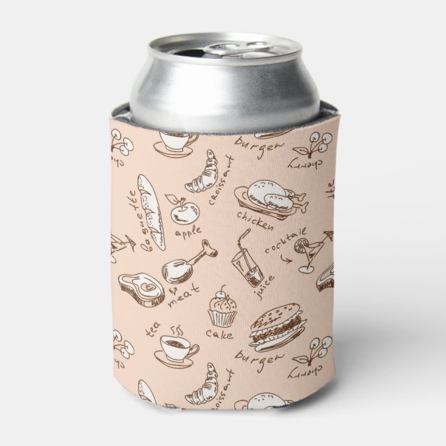 Pattern With Food Can Cooler (Can Front)