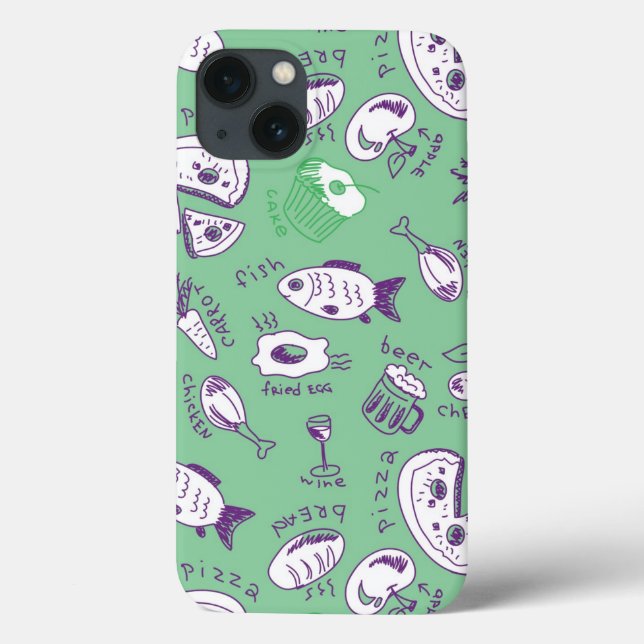 Pattern with Food Case-Mate iPhone Case (Back)