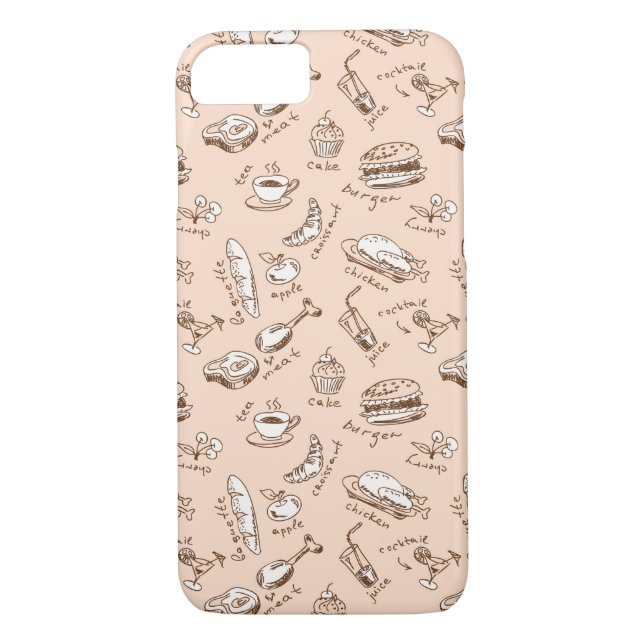 Pattern With Food Case-Mate iPhone Case (Back)