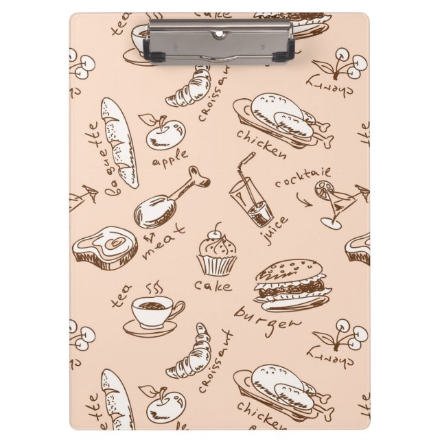 Pattern With Food Clipboard (Front)