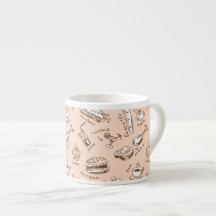 Pattern With Food Espresso Cup