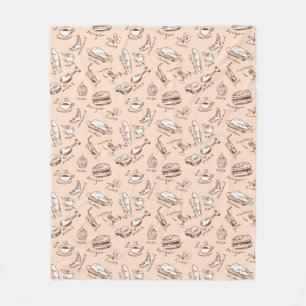 Pattern With Food Fleece Blanket