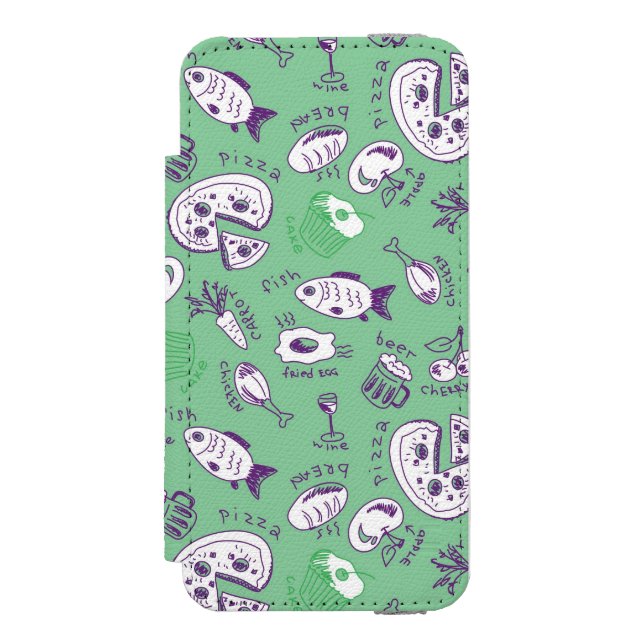 Pattern with Food Incipio iPhone Wallet Case (Folio Front)