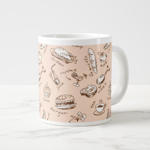 Pattern With Food Large Coffee Mug