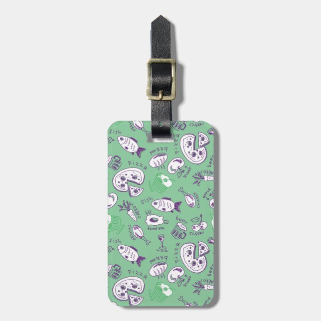 Pattern with Food Luggage Tag (Front Vertical)