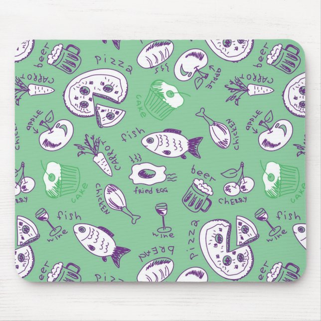 Pattern with Food Mouse Mat (Front)