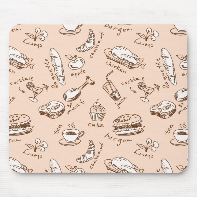 Pattern With Food Mouse Mat (Front)