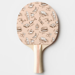 Pattern With Food Ping Pong Paddle