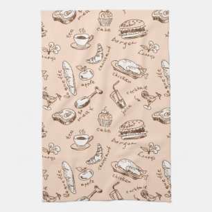 Pattern With Food Tea Towel