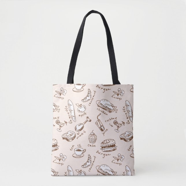 Pattern With Food Tote Bag (Front)