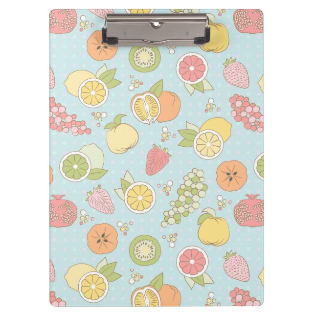 Pattern With Fruits And Berries Clipboard (Front)
