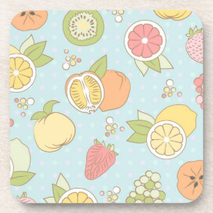 Pattern With Fruits And Berries Coaster