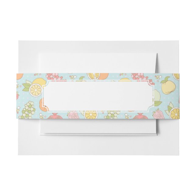 Pattern With Fruits And Berries Invitation Belly Band (Front Example)