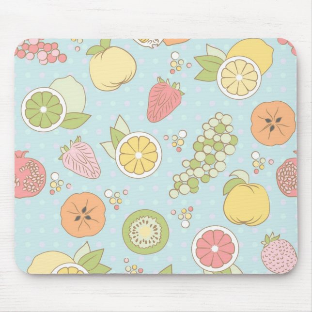 Pattern With Fruits And Berries Mouse Mat (Front)
