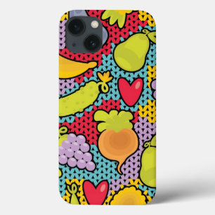 Pattern with fruits and vegetables iPhone 13 case