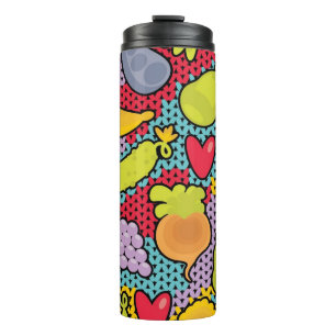 Pattern with fruits and vegetables thermal tumbler