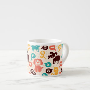 Pattern With Funny Cats And Dogs Espresso Cup