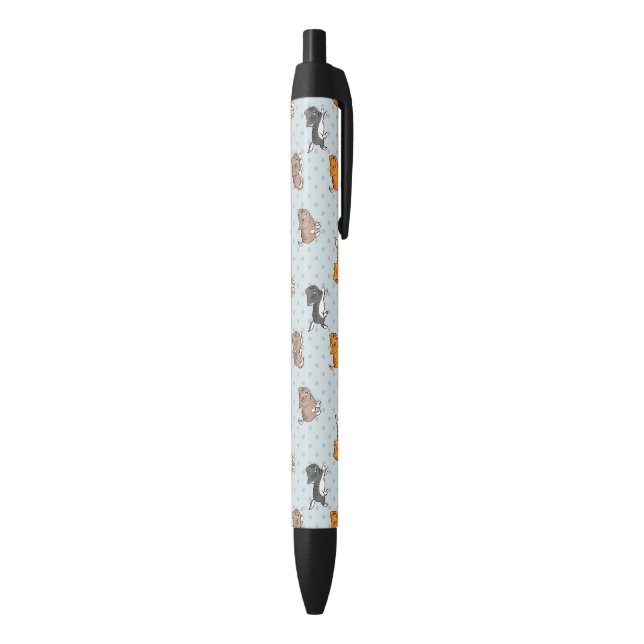 pattern with funny cats black ink pen (Bottom (Vertical))