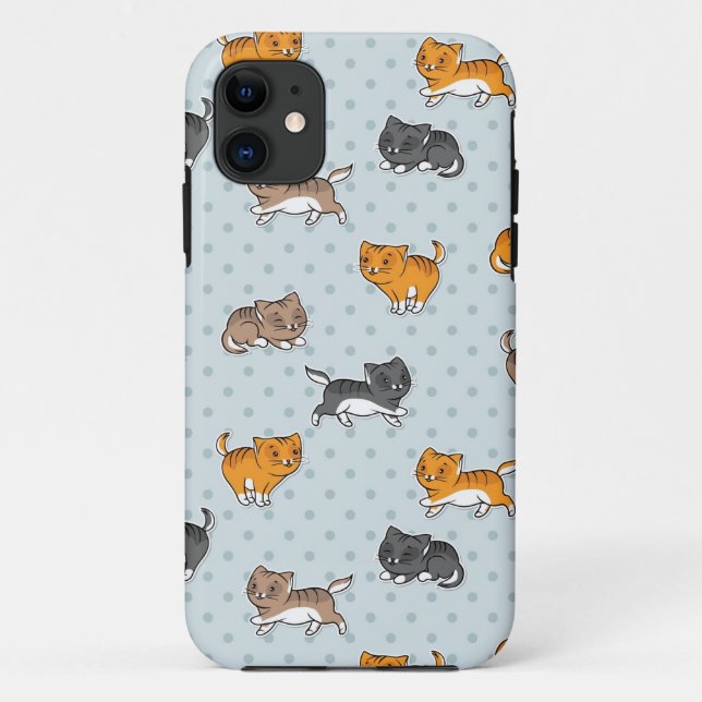 pattern with funny cats Case-Mate iPhone case (Back)