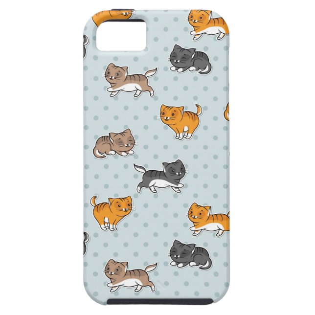 pattern with funny cats Case-Mate iPhone case (Back)