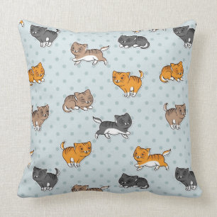 pattern with funny cats cushion