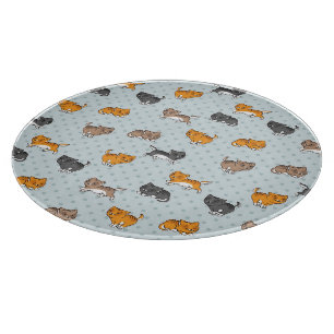pattern with funny cats cutting board