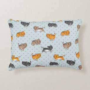 pattern with funny cats decorative cushion