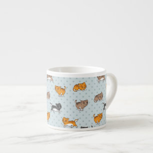 pattern with funny cats espresso cup