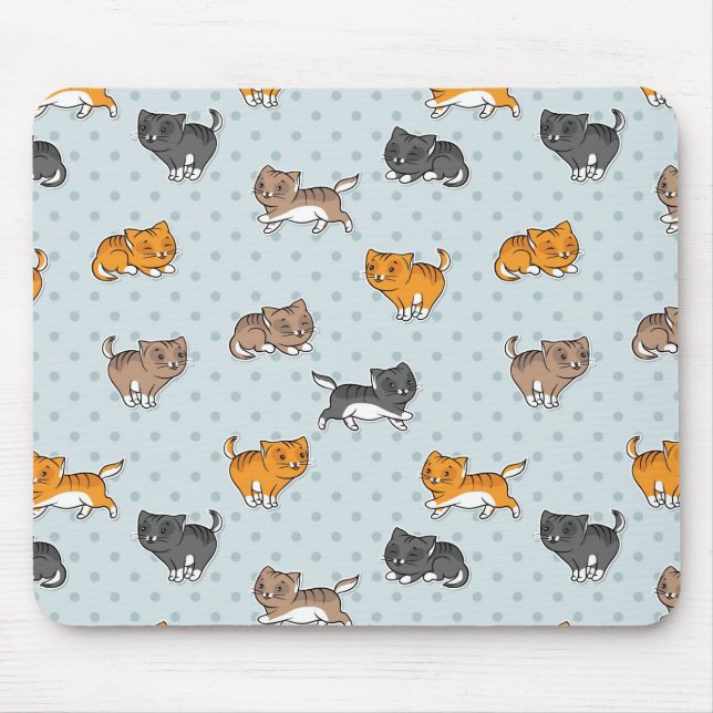 pattern with funny cats mouse mat (Front)