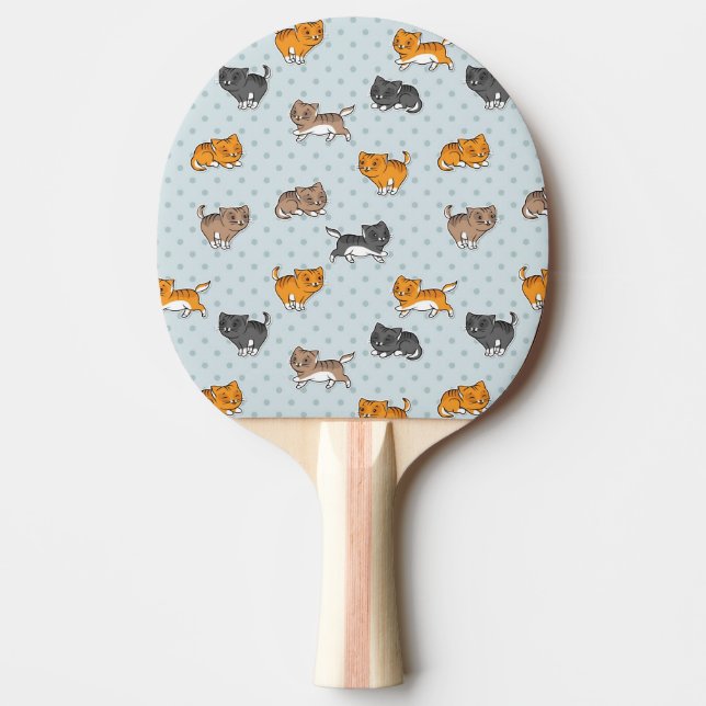 pattern with funny cats ping pong paddle (Front)