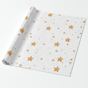 pattern with golden stars wrapping paper