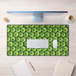 Pattern with Green Apples Desk Mat