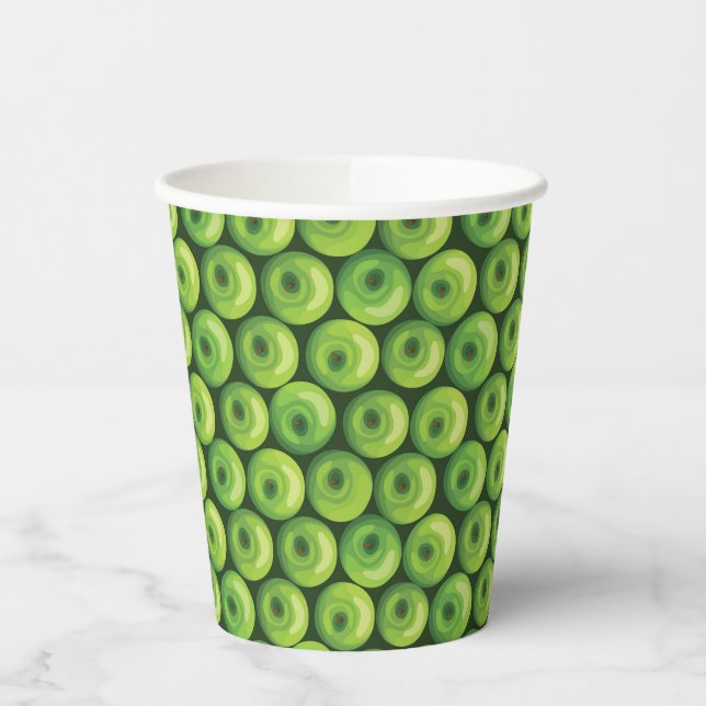 Pattern with Green Apples Paper Cups (Left)
