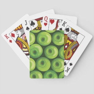 Pattern with Green Apples Playing Cards