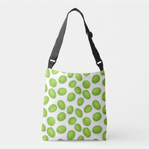 Pattern with green olives crossbody bag