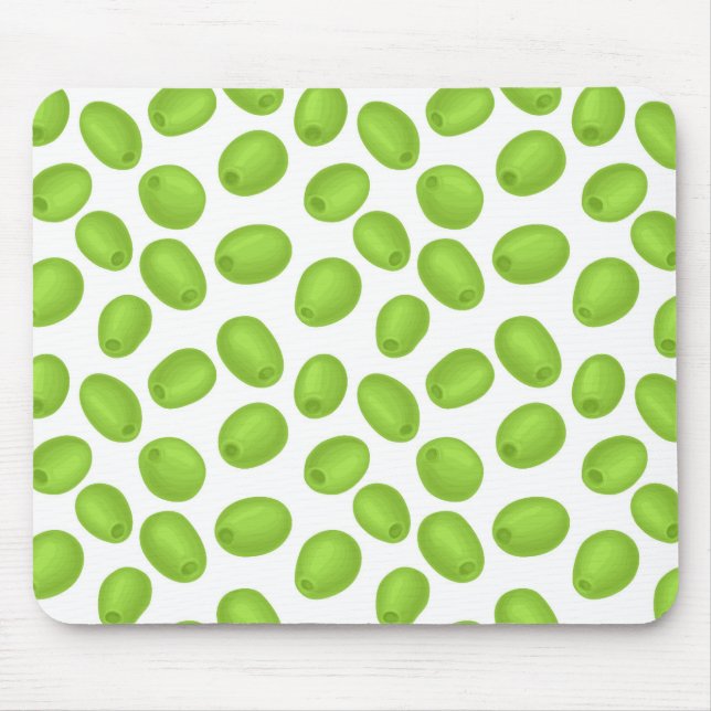 Pattern with  green olives mouse mat (Front)