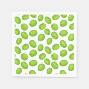 Pattern with  green olives napkin