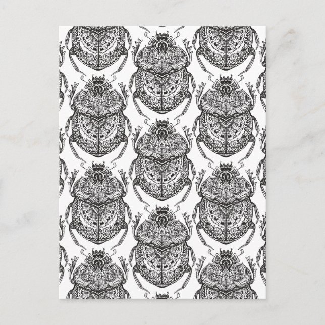 Pattern With Hand Doodle Postcard (Front)